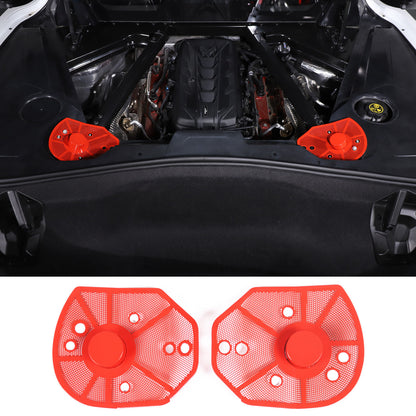 Red Stainless steel For Corvette C8 Car Rear Strut Shock Tower Cover Trim 20-26 15