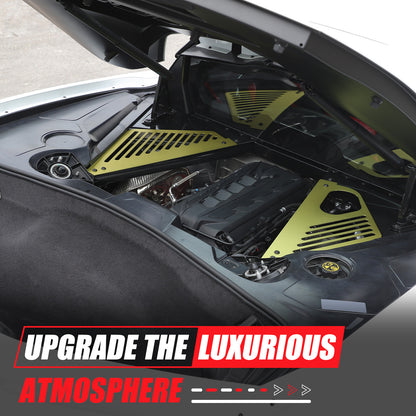 Yellow Engine Bay Side Panel Cover Overlay Coupe For Corvette C8 2020-26 19