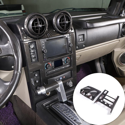 Carbon Fiber Color Interior Air Condition Panel Cover Trim For Hummer H2 03-07 2