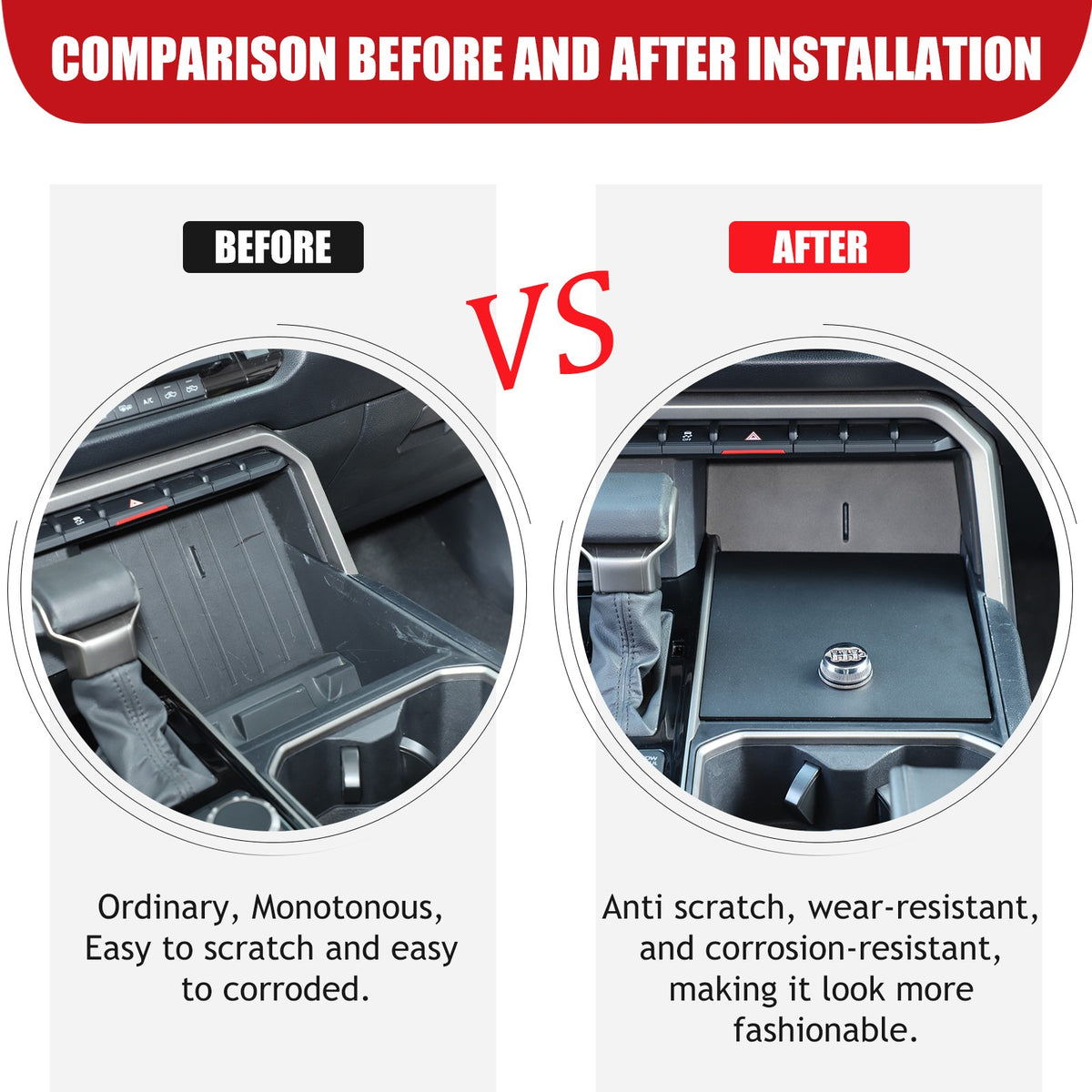Aluminum Center Console Storage Slot Lock Box Tray For Toyota Tundra/Sequoia 22+ 4