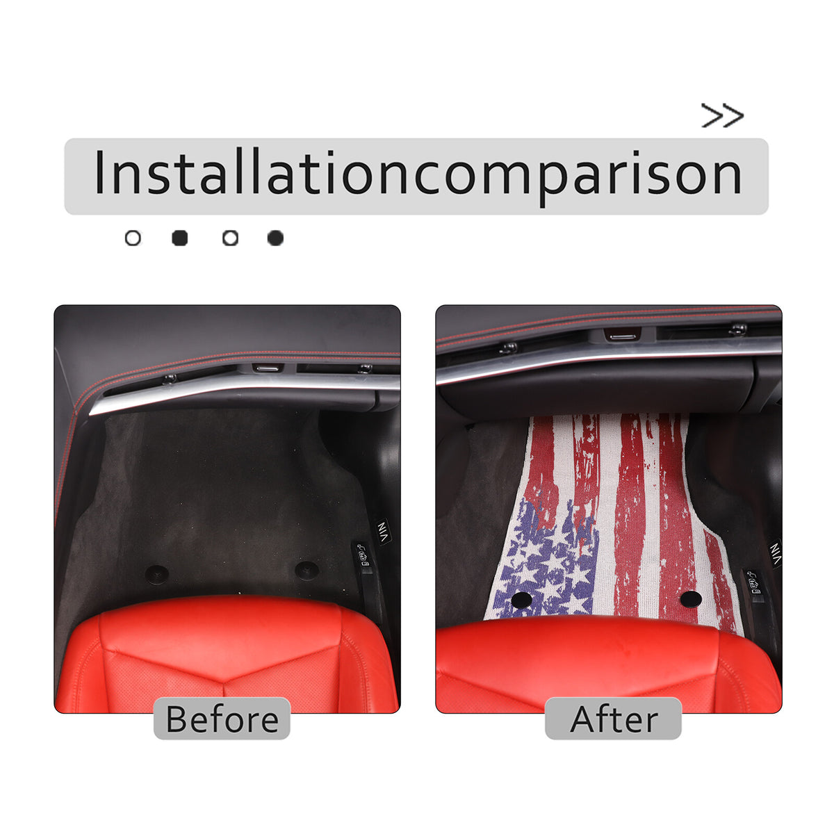 US Flag Car Floor Mats Cargo Carpets Foot Pads For Corvette C8 2020-2026 4