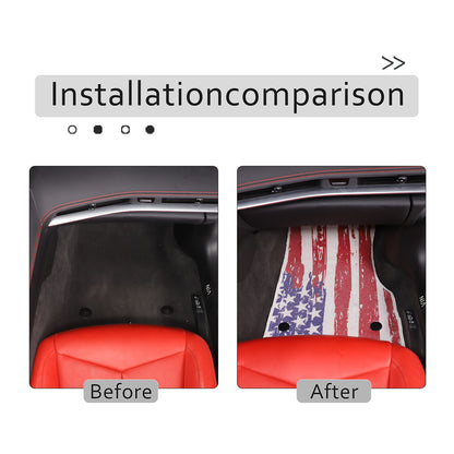 US Flag Car Floor Mats Cargo Carpets Foot Pads For Corvette C8 2020-2026 4