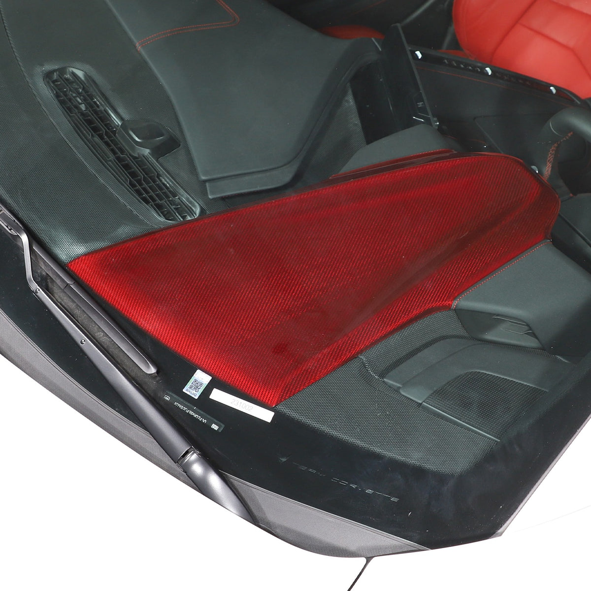 Red Carbon Fiber Dashboard Instrument Upper Panel Cover for Corvette C8 2020-25 22
