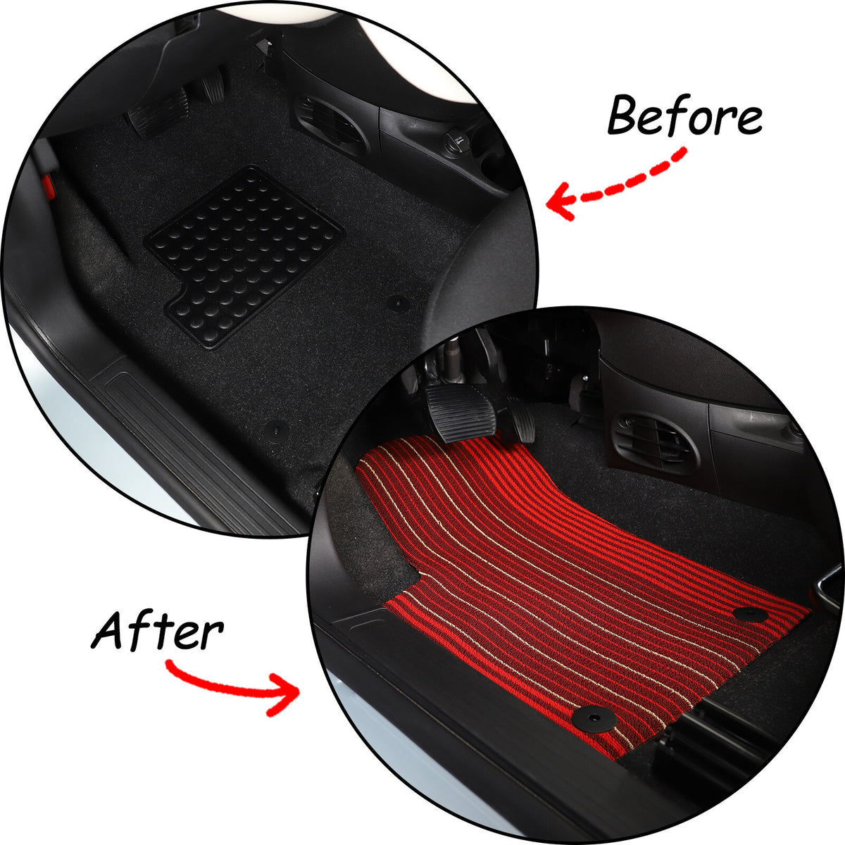 2PCS/Set Car Floor Mats Cargo Carpets Foot Pads For Fiat 500 2016-2021 23