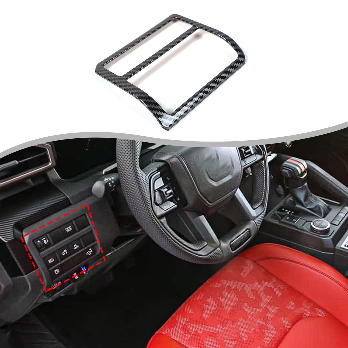 ABS Carbon Fiber Interior Full Set Panel Cover Trim Kit for Toyota Tacoma 24-26 - Styles 1-5 52