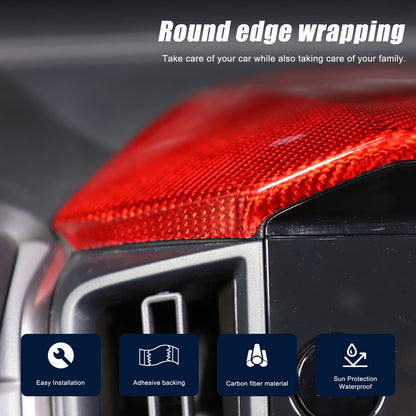 Red Real Carbon Fiber Center Navigation Screen Trim For Subaru Crosstrek GU 24+ 20