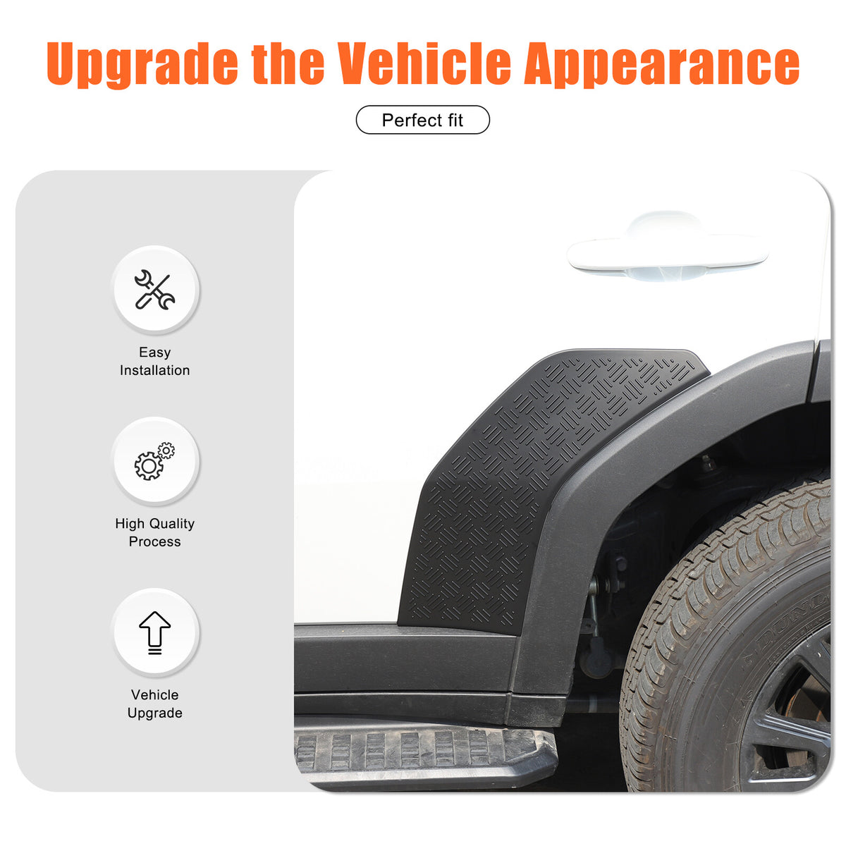 Rear Wing Fender Anti-Scratch Plate Cover For Toyota Land Cruiser LC250 24+ 12