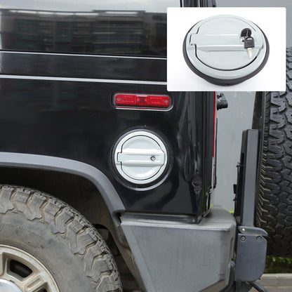 Silver Alloy Fuel Tank Cap Anti-theft Lock Cover Trim For Hummer H2 2003-2009 12