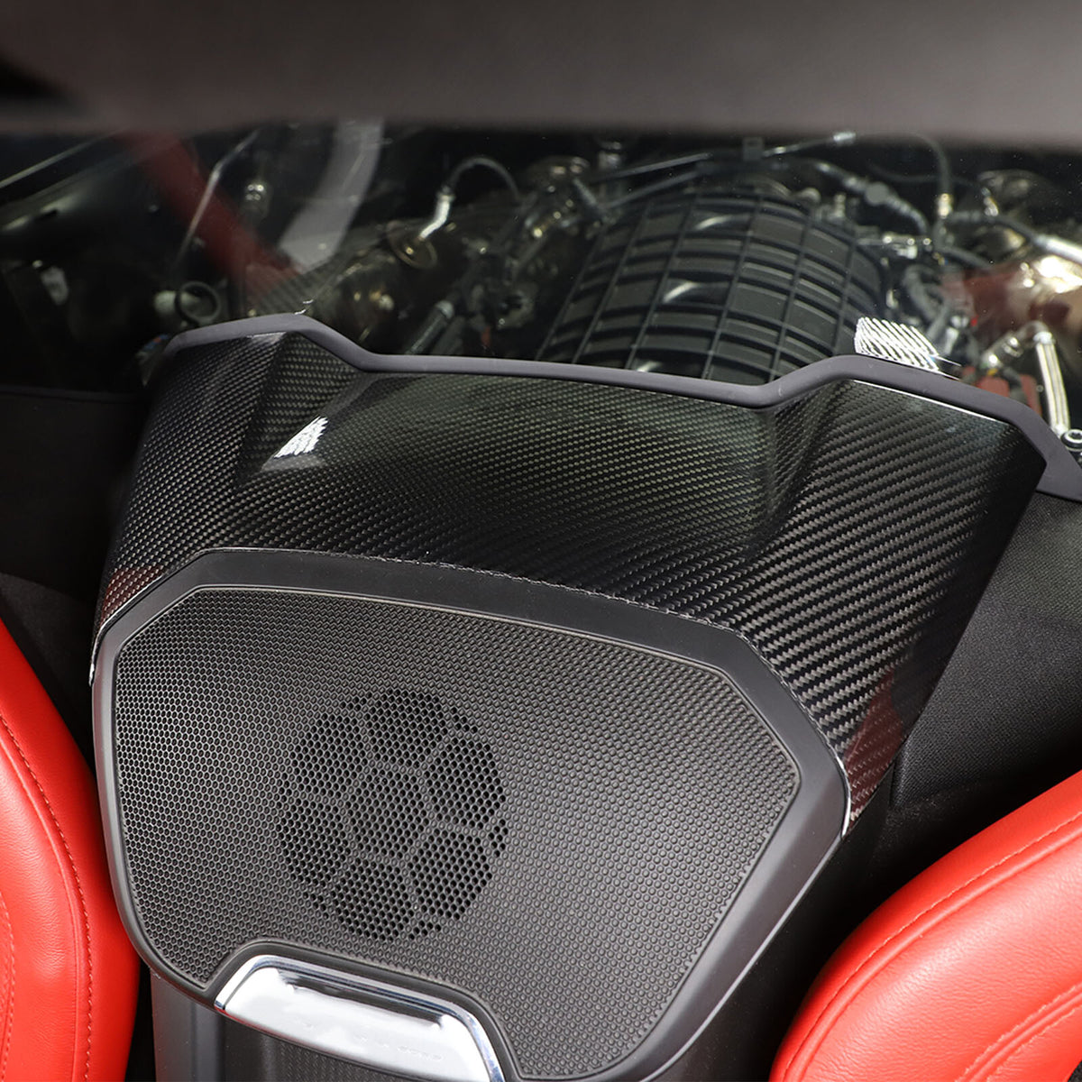 Real Carbon Fiber Wireless Charger Upper Cover Trim For C8 Corvette Coupe 1LT 7