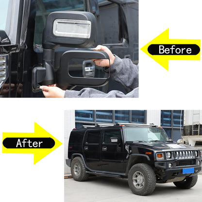 Matte Black Side Rear Exterior Door Mirror Cap Cover For Hummer H2 2003-09 US 17