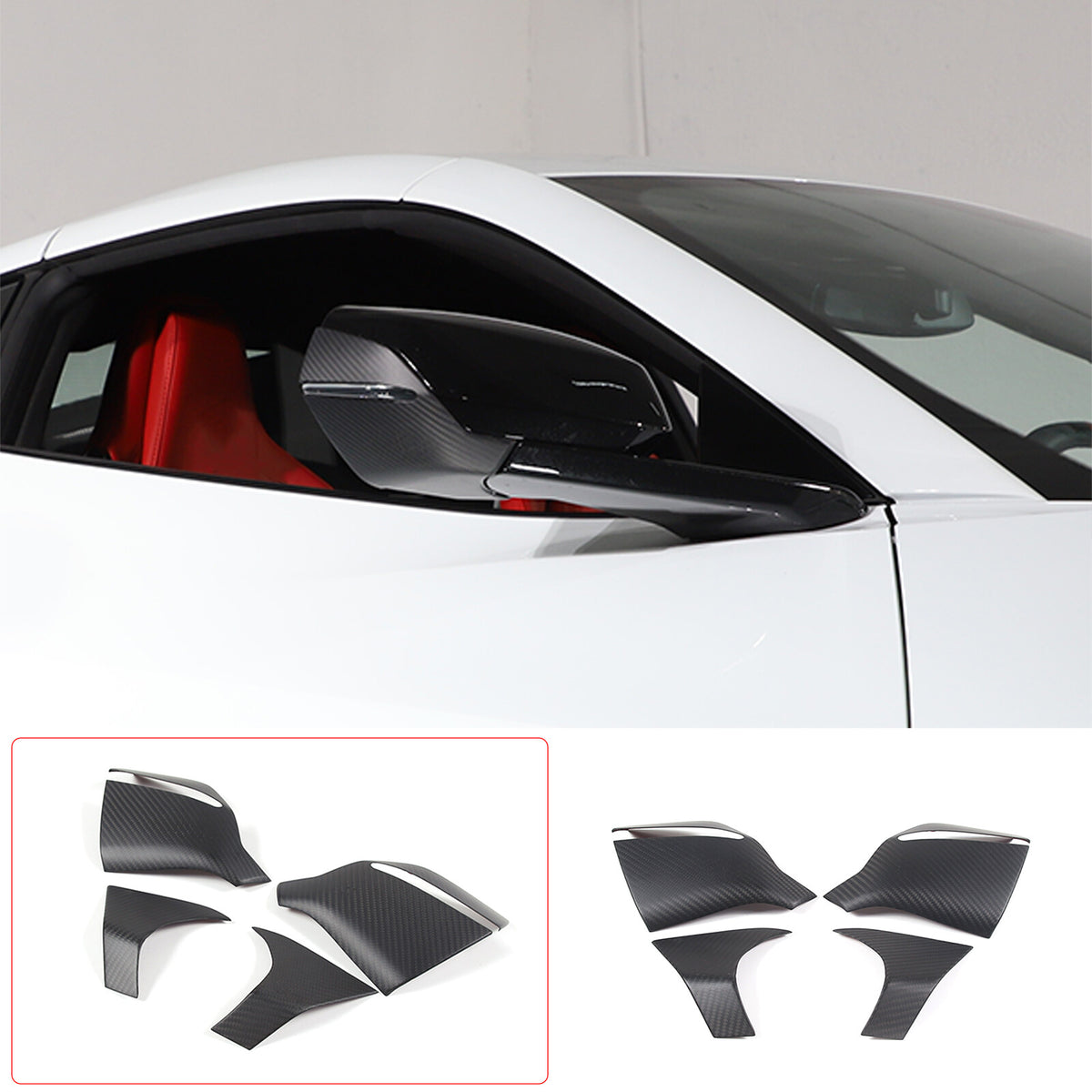 Matte Real Carbon Fiber Interior Exterior Trim Cover For Corvette C8 2020-25 139