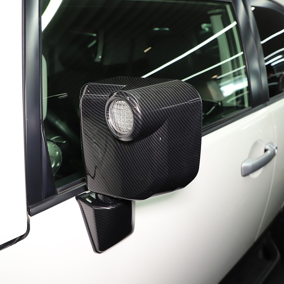Carbon Exterior Rearview mirror base cover trim For Toyota FJ Cruiser 2007-21 7