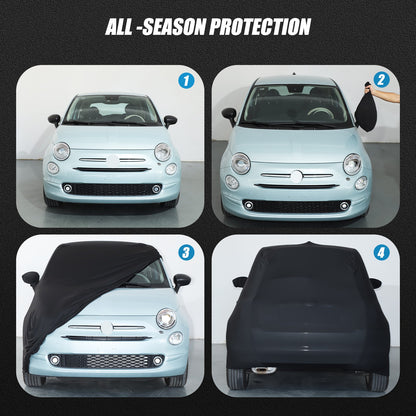 Car Protection Cover Waterproof Sun UV Snow Resistant For Fiat 500 2010-2022 US 13