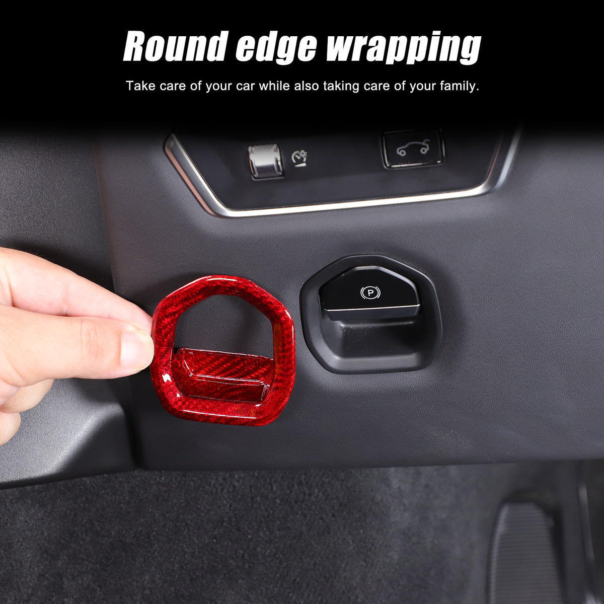 Red Real Carbon Electronic Handbrake Switch Cover Trim for Lotus EMIRA 21-25 17