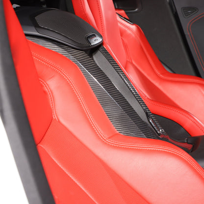 Real Carbon Fiber Waterfall Center Wireless Charger Cover For Corvette C8 20-26 12