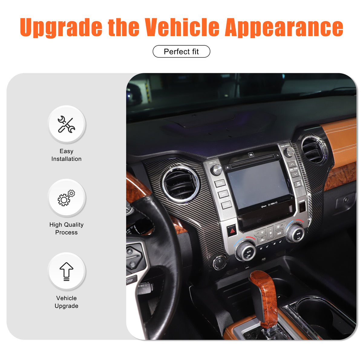 For Toyota Tundra 2014-2021 ABS Carbon Interior Side Air Vent Outlet Covers 8