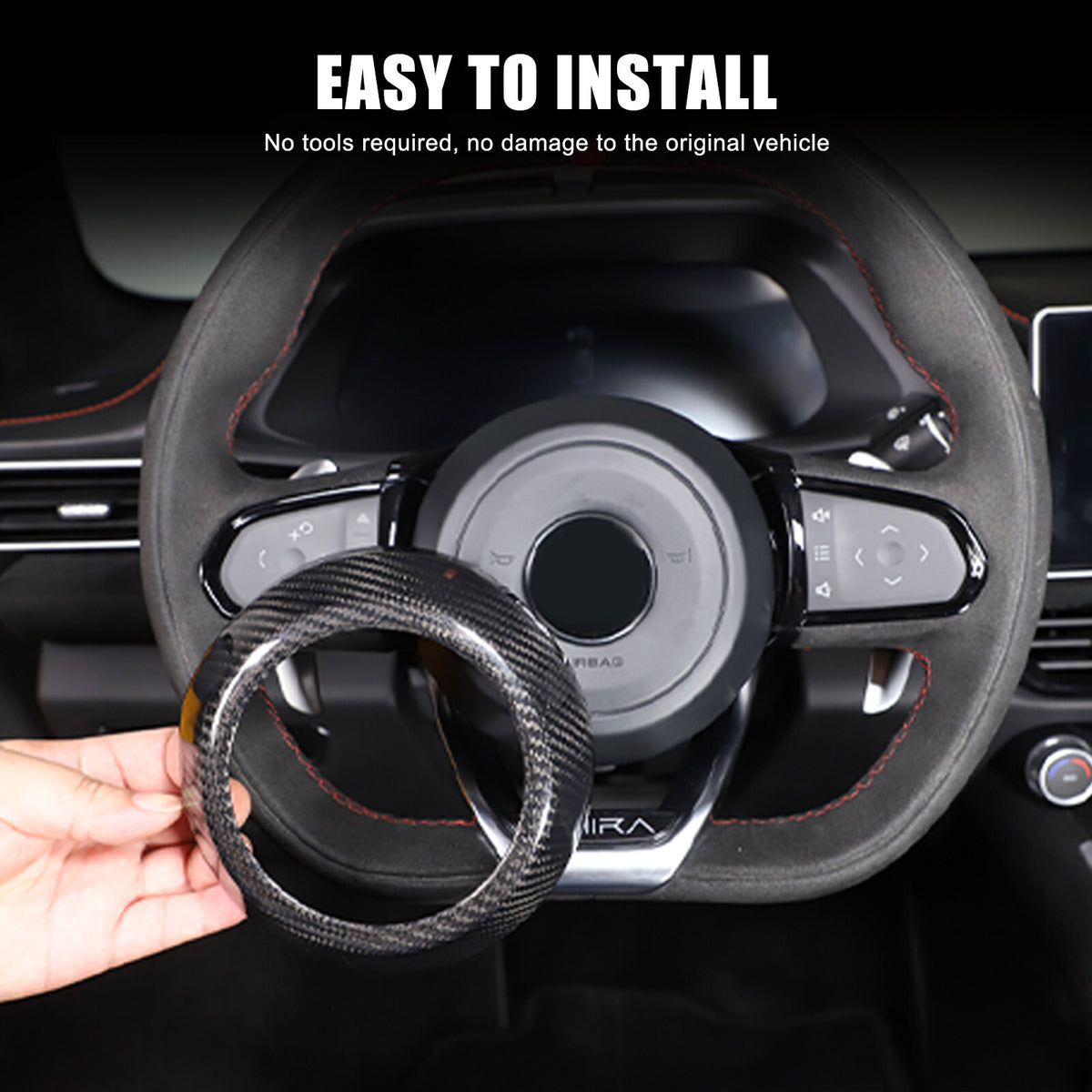 Real Carbon Fiber Steering Wheel Center Surround Cover For Lotus EMIRA 22-25 US 7
