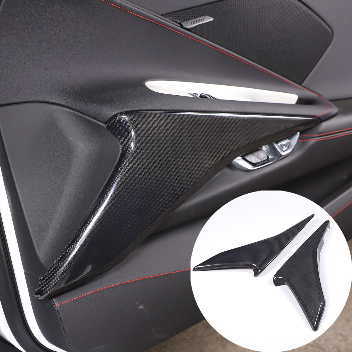 Real Dry Carbon Fiber Interior Door Panel Cover Trim For Corvette C8 2020-26 US 4