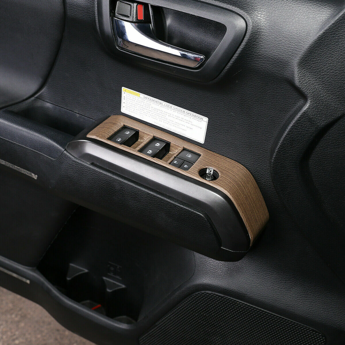 Wood Grain Interior Center Console Cover Trim For Toyota Tacoma 2016-2023 92