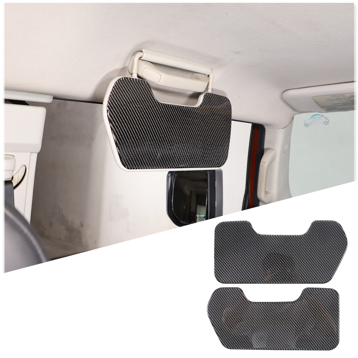 Carbon Fiber Sun Visor Panel Sticker For Toyota FJ Cruiser 2007-2021 2