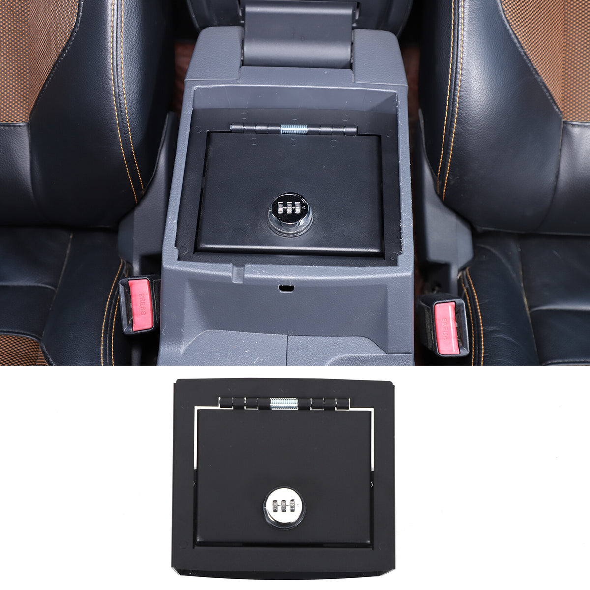 Center Console Safe Gun Storage Lock Box W/ TRAY For Ford Ranger T7 T8 15-22 US 8