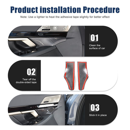 Real Carbon Fiber Interior Door Handle Cover Trim For BMW 5 Series G60 i5 2024+ 18