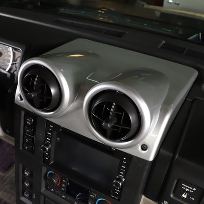 For Hummer H2 03-09 Dashboard Center Air Vent Panel Cover Trim Silver 7