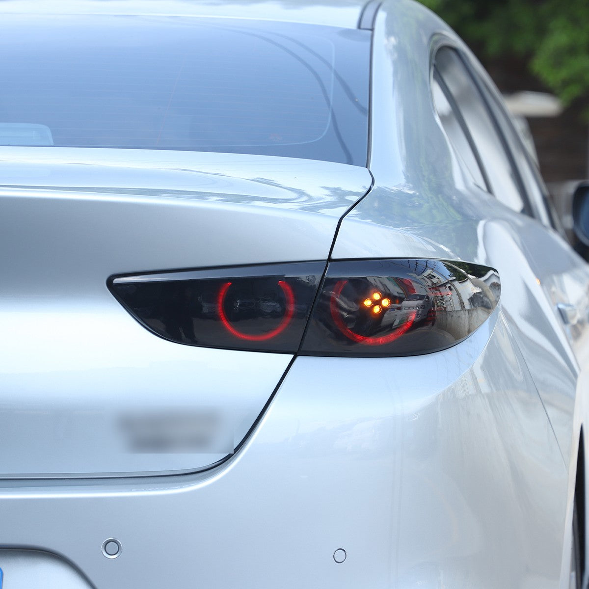 Smoked Black Tail Light Lamp Cover Guard Trim For Mazda 3 2020-21 4