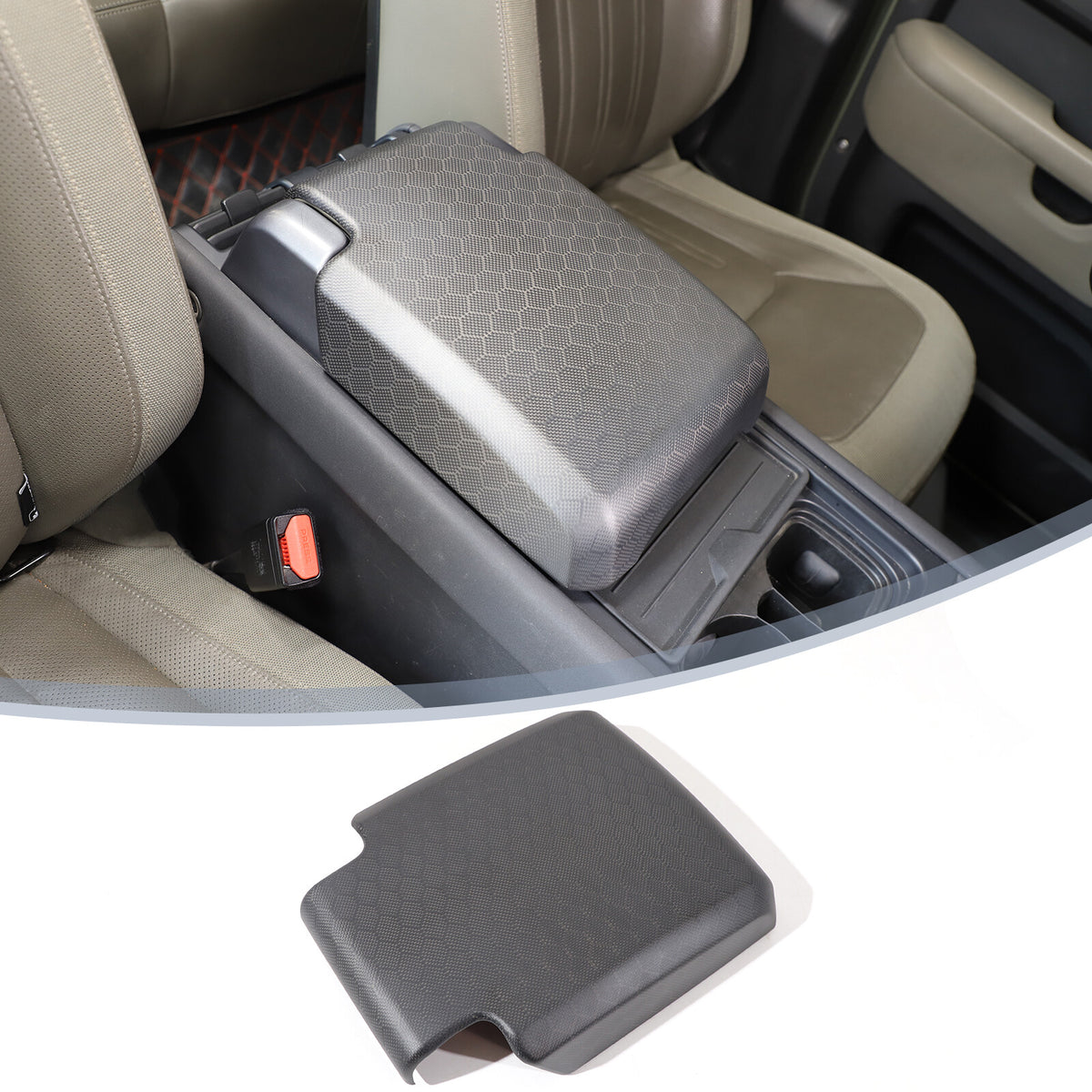 Matte Honeycomb Carbon Fiber Storage Armrest Cover For Land Rover Defender 2020+ 17