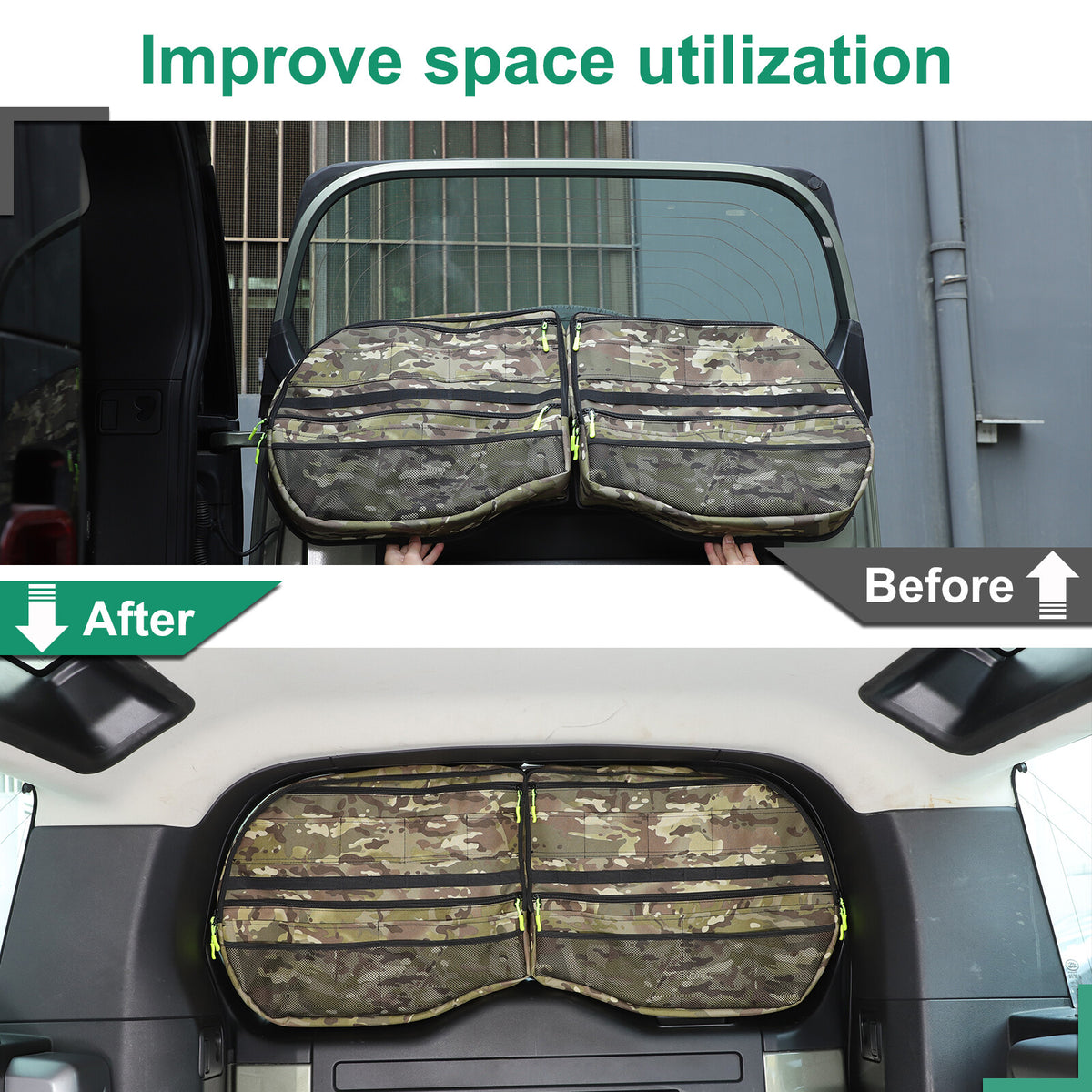 Camouflage Tailgate Trunk Window Storage Box Tray for LR Defender L663 2020+ 7