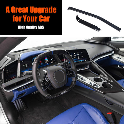 Glossy Piano Black Center Console Panel Trim Set For Corvette C8 2026+ 58