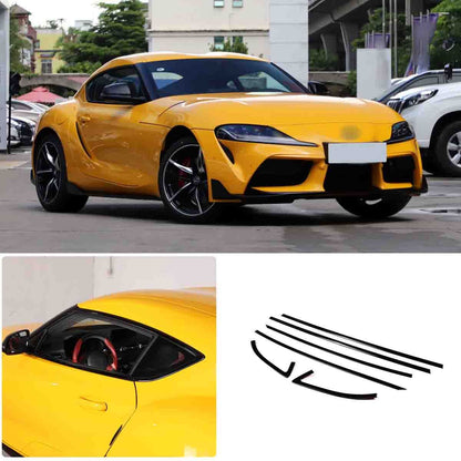 Matte balck Window Frame Trim Cover S. Steel 6 Pcs For Toyota Supra A90 2019-24 6
