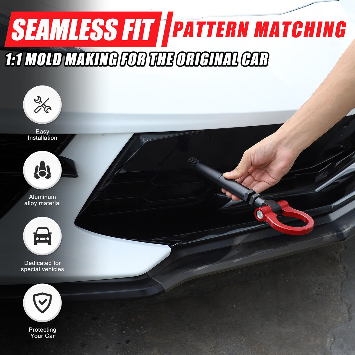 Red Aluminum Front & Rear Track Racing Tow Hook Trailer For Corvette C8 2020+ US 10