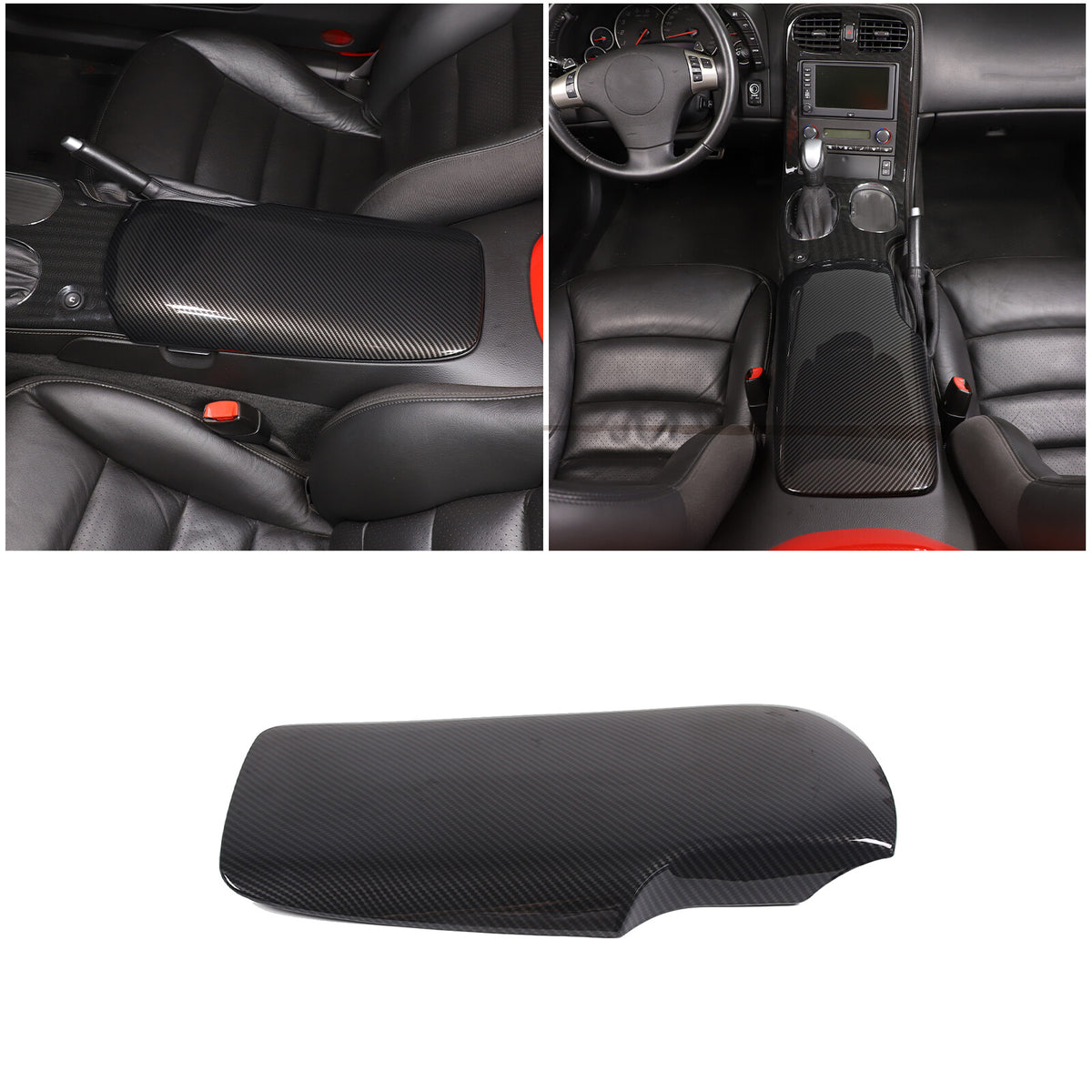 Carbon Fiber ABS Center Console Panel Cover Trim Set For 2005-13 Corvette C6 US 15