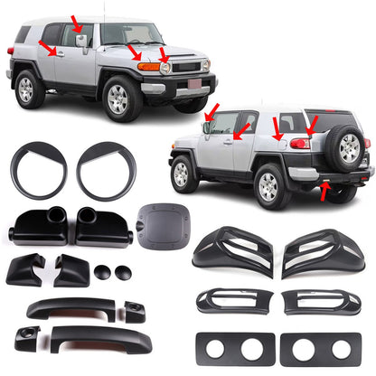 Matte Black ABS Full Exterior Cover Trim Set For Toyota FJ Cruiser 2007-2021 1
