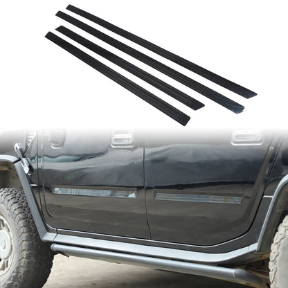 Black Titanium Stainless Steel Body Molding Trim Strips For Hummer H2 2003‑2009 3