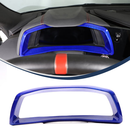 Blue Real Carbon Fiber Speedometer Instrument Trim For C8 Corvette 20-25 23