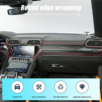 Matte Real Dry Carbon Fiber Center Console Panel Trim For Lamborghini URUS 18-23 3