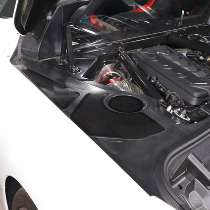 Engine Bay Side Black Stainless Cover Plate Net For 20-26 Coupe Corvette C8 7