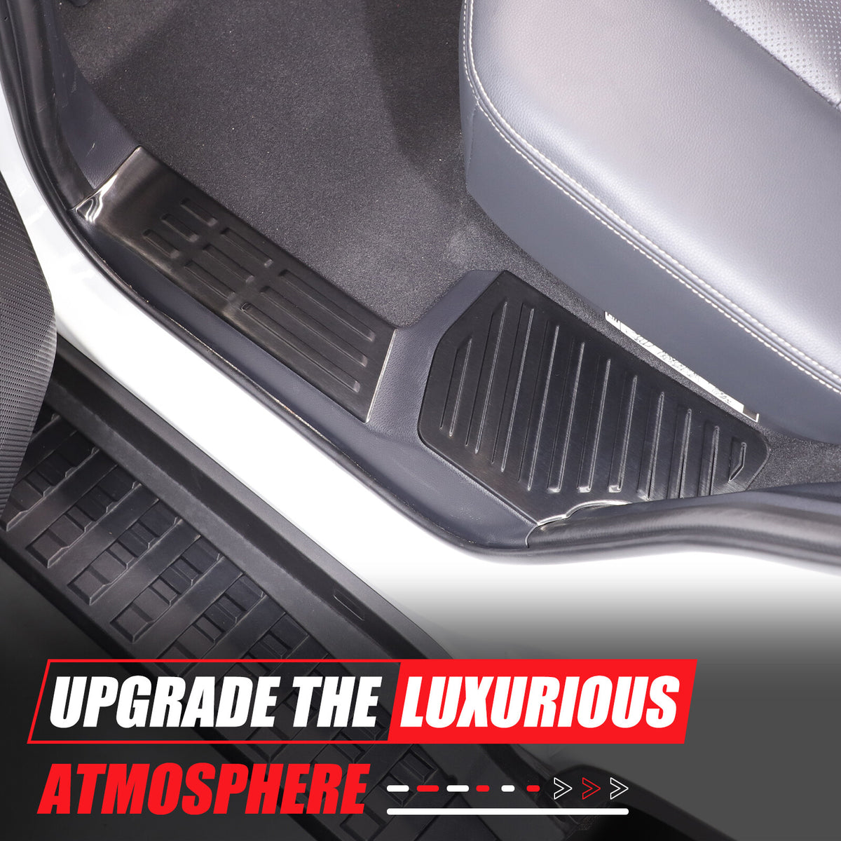 Black Interior Door Sill Guard Protector Cover For Toyota Land Cruiser LC250 US 6