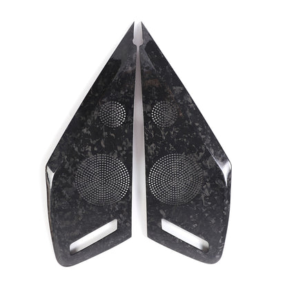 Forged Real Carbon Fiber Door Sound Speaker Cover Trim For 2020-26 C8 Corvette 5