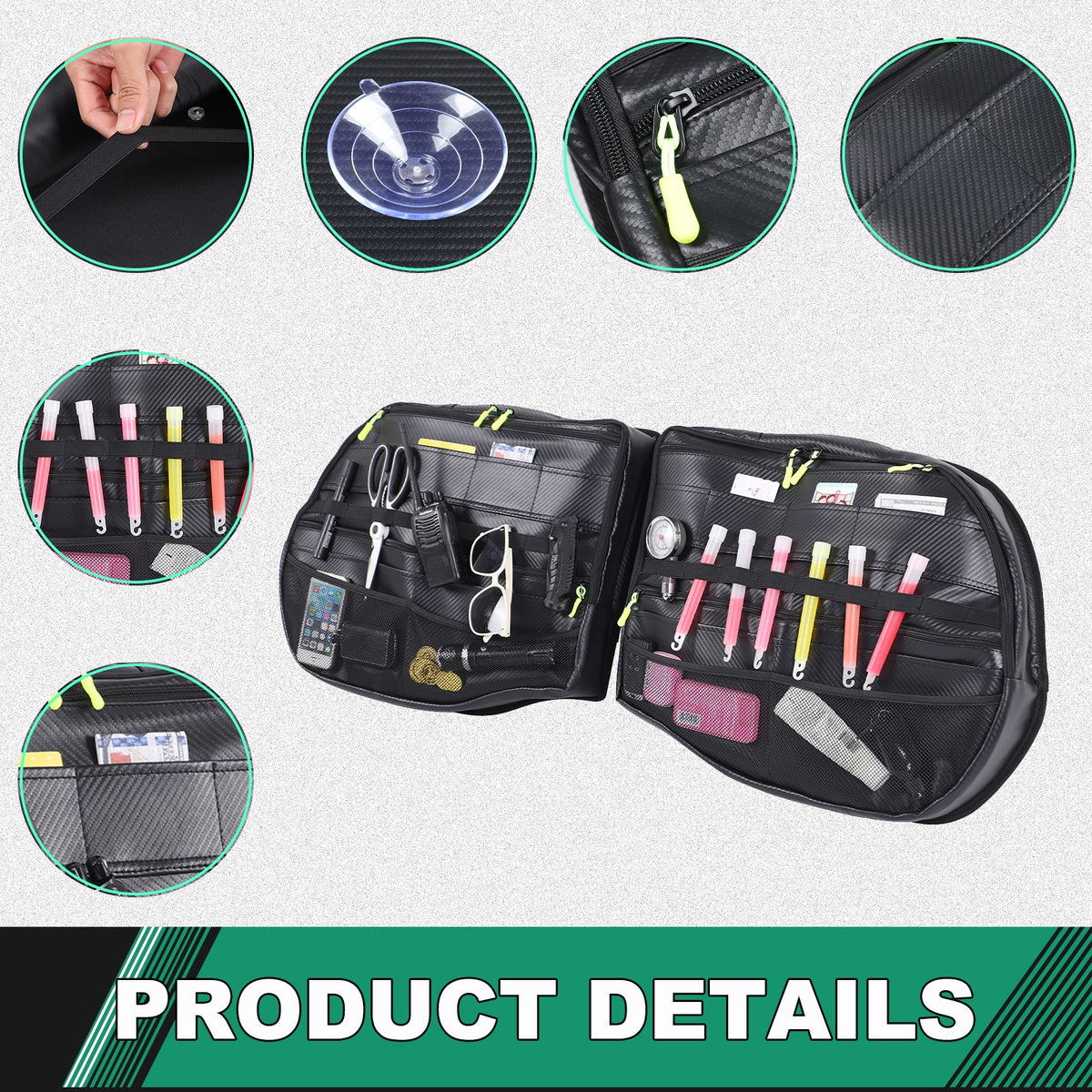 Carbon Pattern Tailgate Window Storage Bag For Land Rover Defender L663 2020+ 5