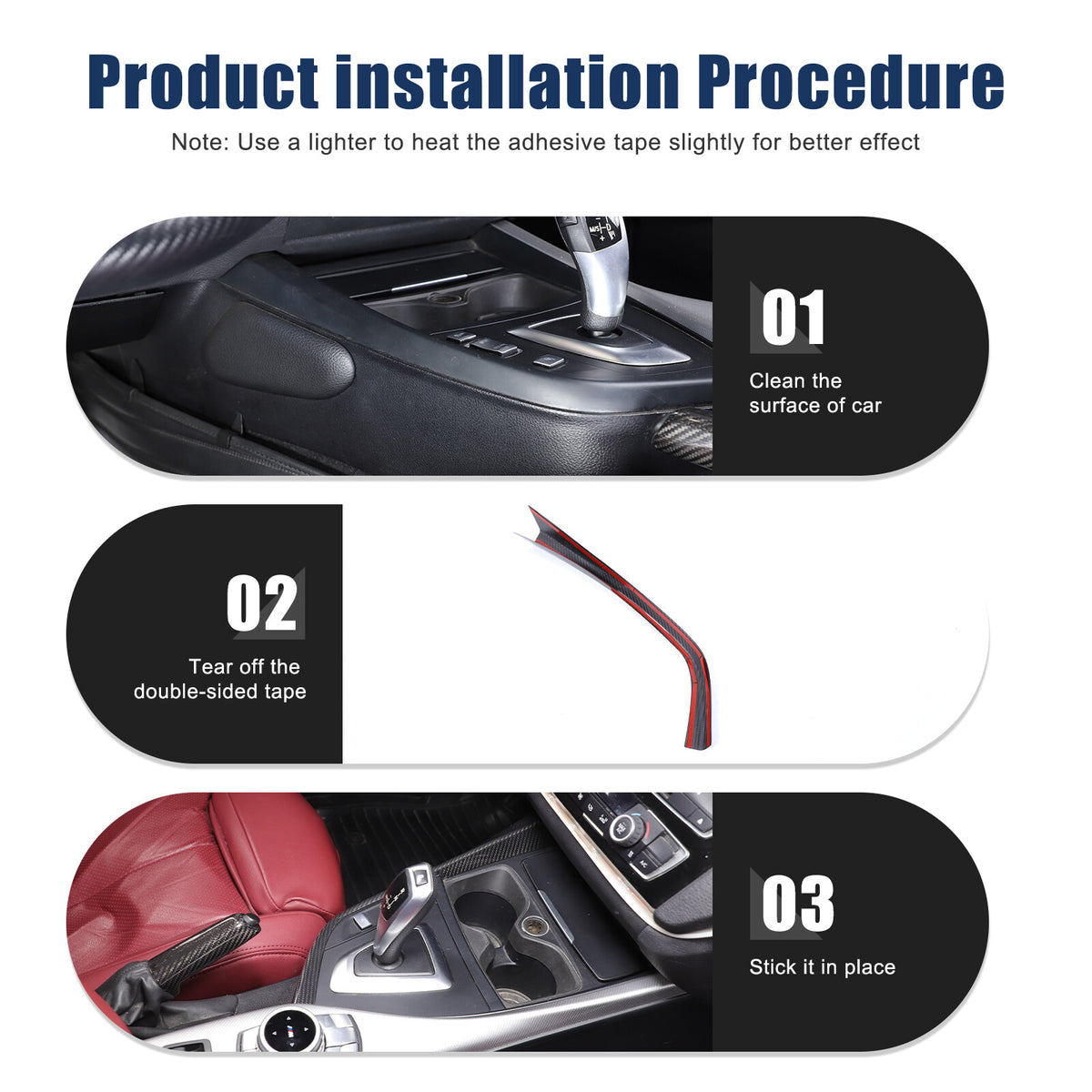 Real Carbon Fiber Gear Shift Side Trim L Strip For BMW 2 Series F22 F23 2014-19 22