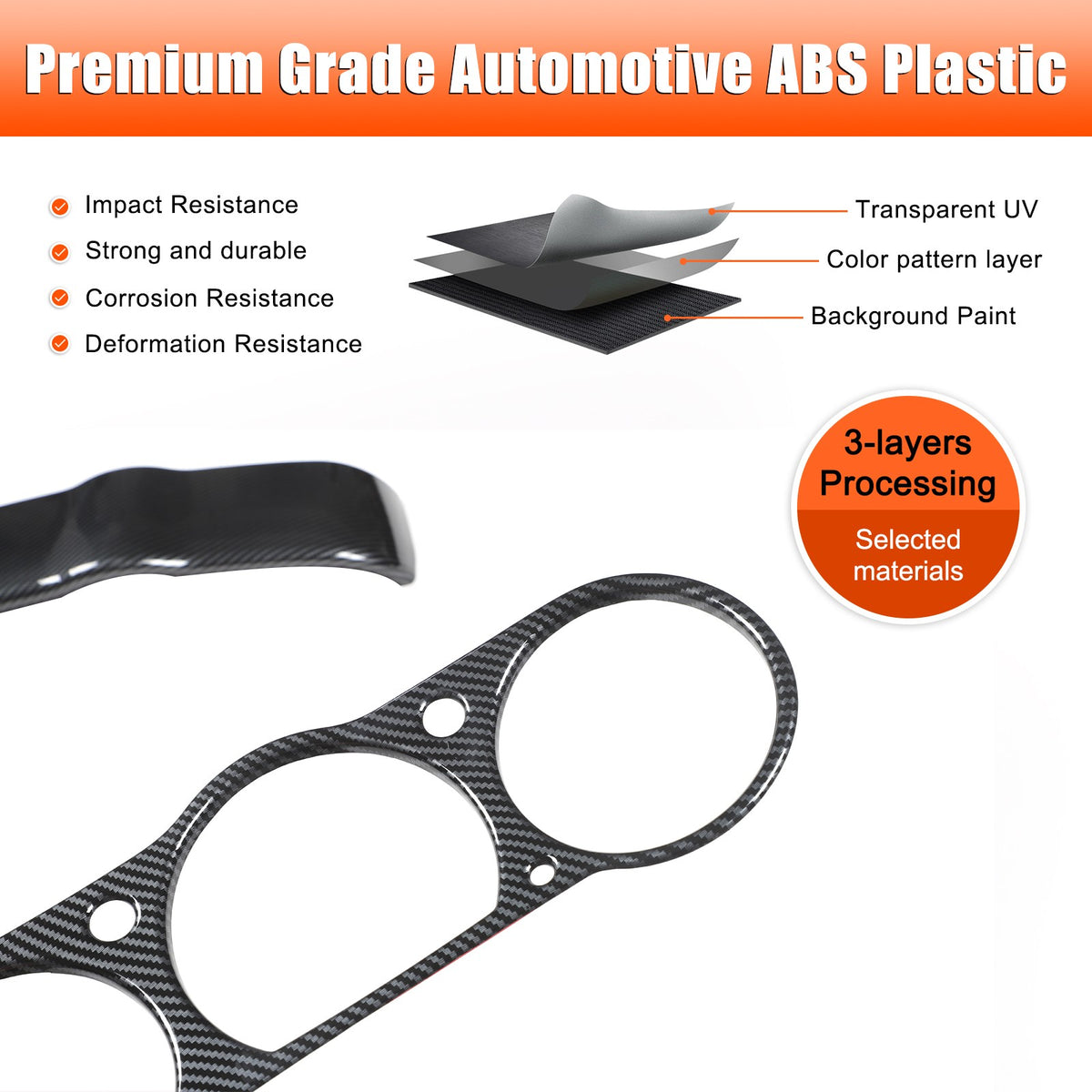ABS Carbon Fiber Dashboard Instrument Top Trim For Nissan 350Z Z33 2003-06 US 22