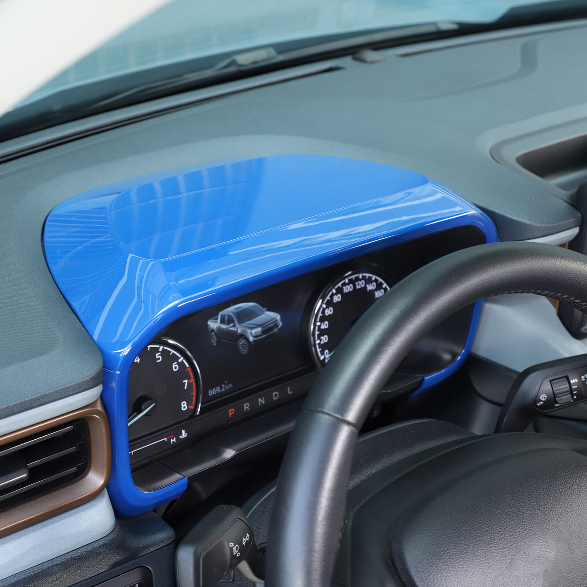 ABS Blue Center Dashboard Cover Trim for Ford Maverick 2022+ 1