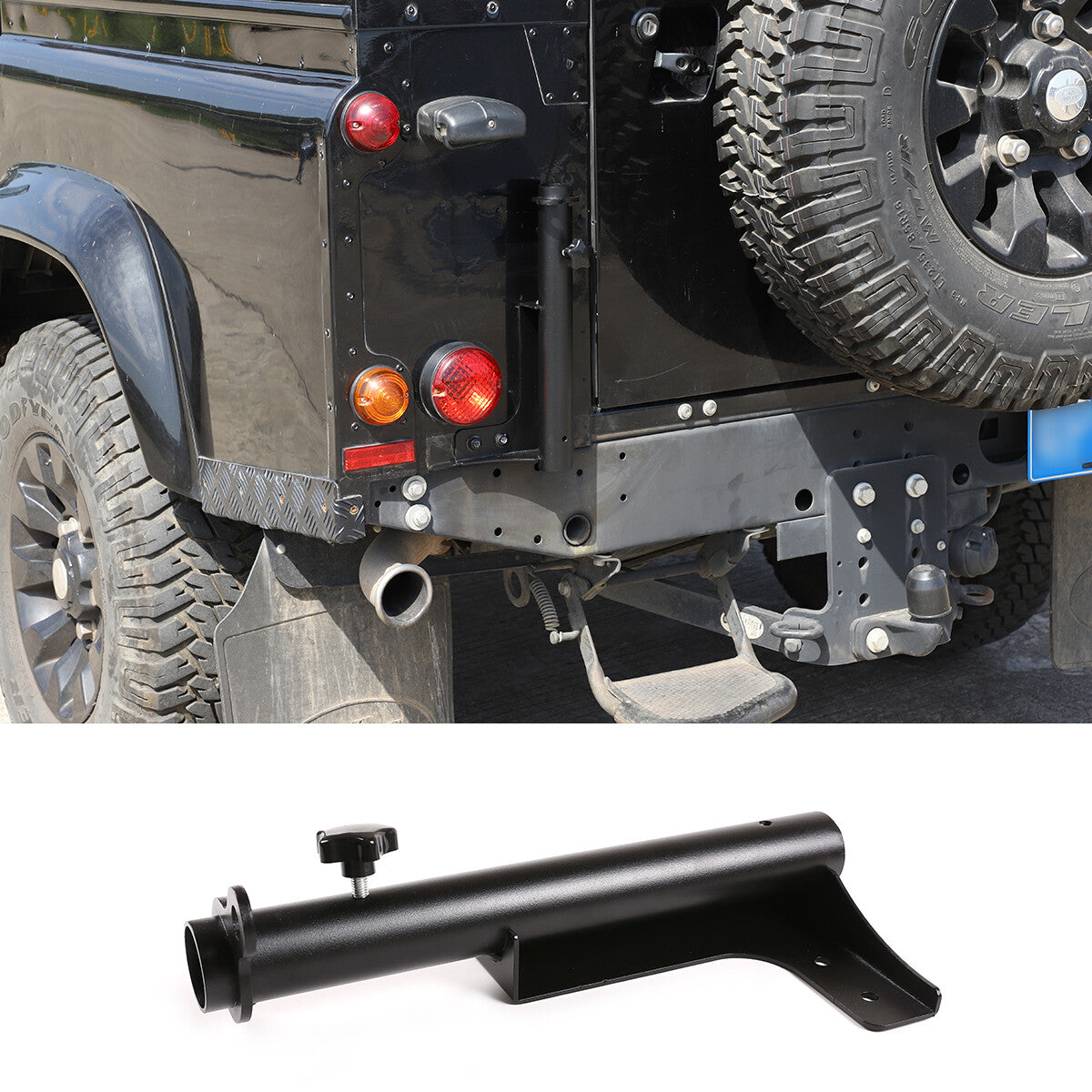 Alloy Right Tailgate Flag Pole & Antenna Bracket For Land Rover Defender 04-19 4