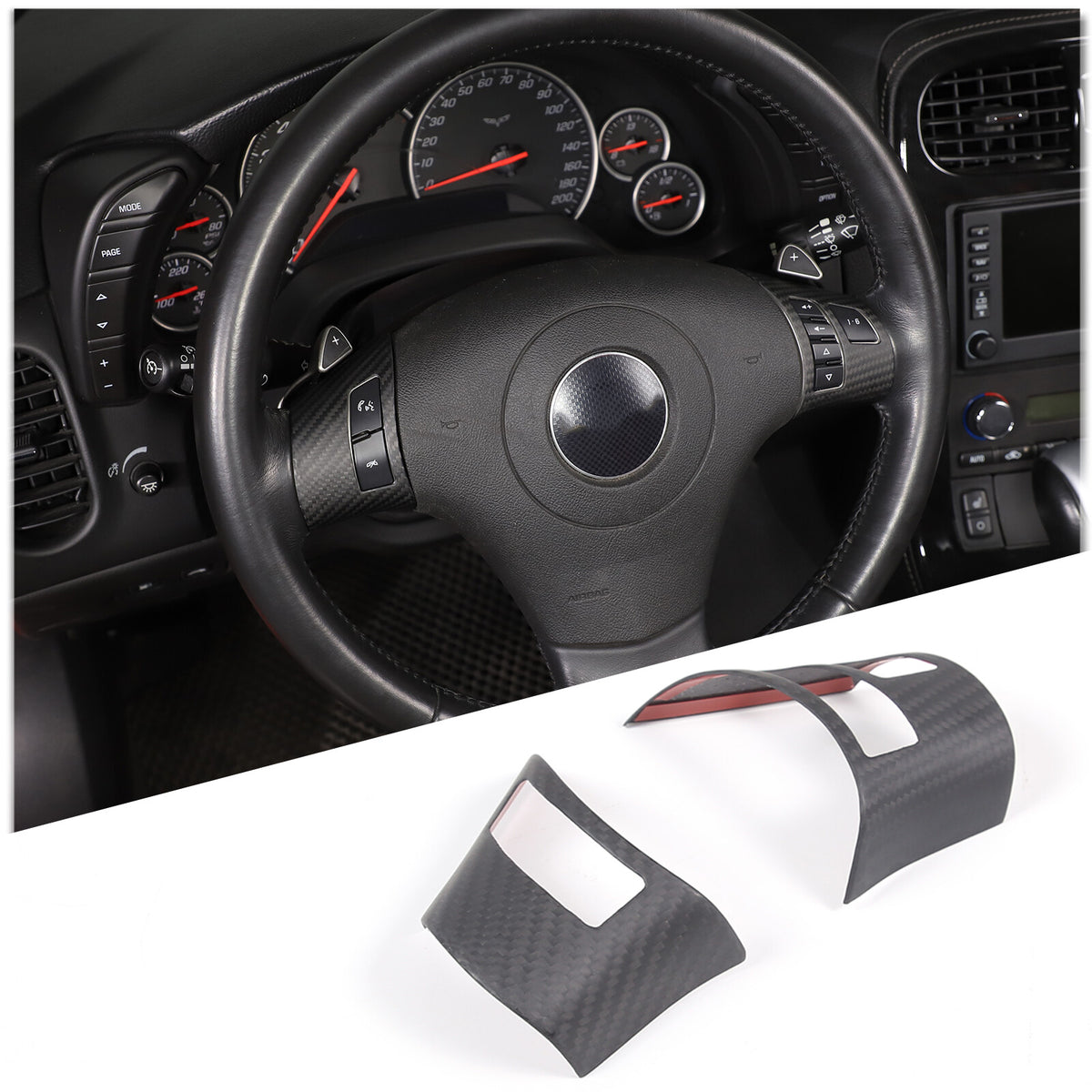 Matte Dry Real Carbon Fiber Center Console Trim Cover For Corvette C6 2005-13 65