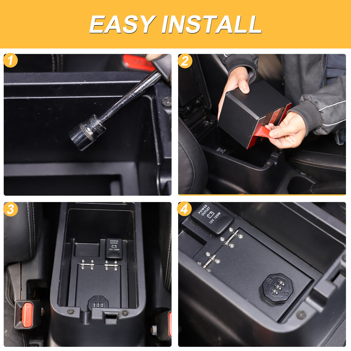 Center Console Safe GUN Storage Lock Box W/ TRAY For Acura RDX 2011-2018 20