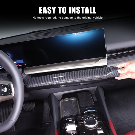 Real Carbon Fiber Navigation Screen Lower trim For BMW 5 Series G60 i5 2024+ 1