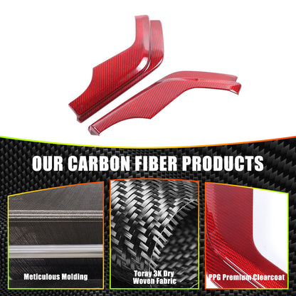 Red Real Carbon Fiber Center Console Dashboard Cover Trim For Corvette C8 20-26 18